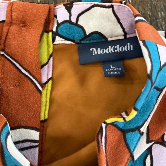 ModCloth In With Excitement Retro Floral Sleeveless Dress – Size L - Picture 6 of 11